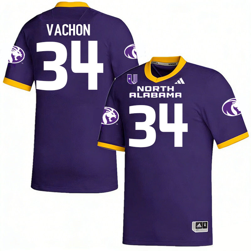 North Alabama Lions #34 Ian Vachon College Football Jerseys,Uniforms Stitched-Purple North Alabama Lions #34 Ian Vachon College Football Jerseys,Uniforms Stitched-Purple